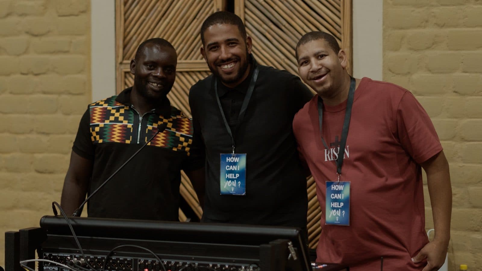 The Africa Productions crew at the sound desk
