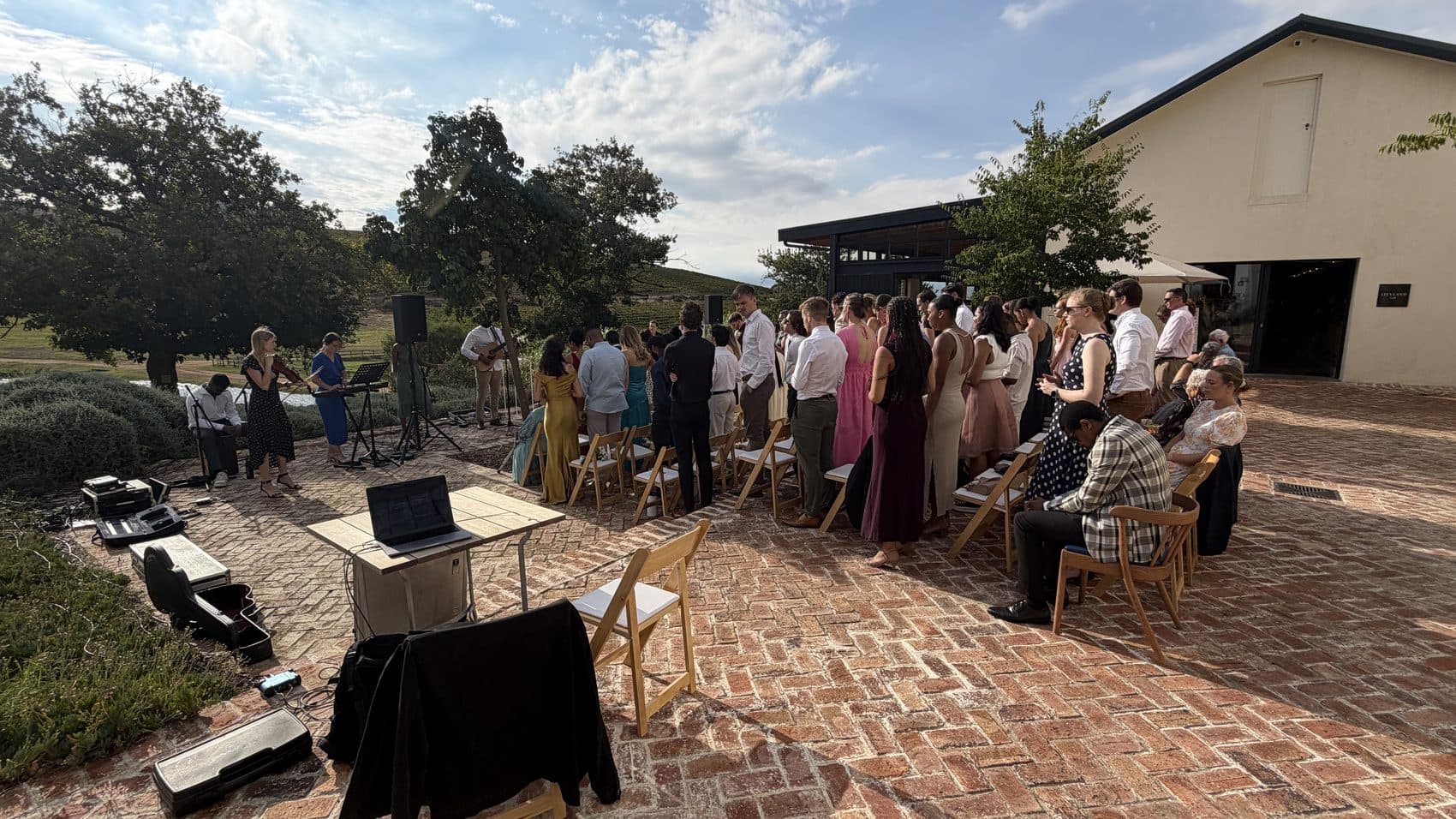 Live music and sound for an outdoor ceremony